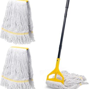 Commercial Mop with 3 Large Replacement Heads,Heavy Duty Industrial Mops